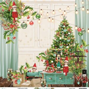 Şen bir Noel dekorasyonu ve ağaç