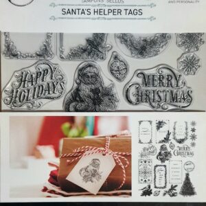 Re-Design with Prima Decor Clear Stamps - Whimsical Christmas, Santa's Helper Tags, 18pcs