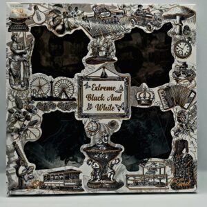 Siyah beyaz sanatsal tasarım.