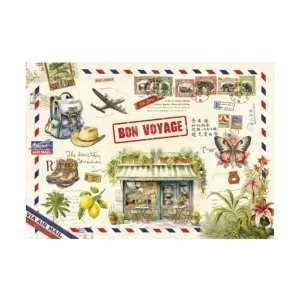 Seyahat temalı vintage posta tasarımı