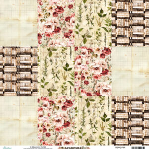 Çiçekli ve kitap desenli kağıt