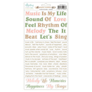 Mintay Papers, 6 x 12" Paper Stickers - Music Garden - Words