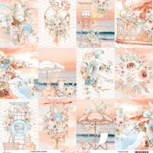 Deniz temalı pastel renkli tasarım.