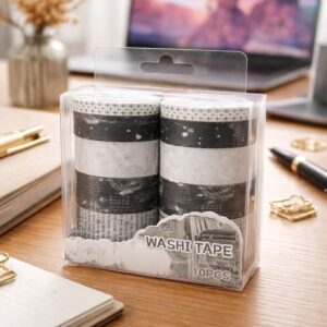 Washi tape 03 - Siyah beyaz 10lu
