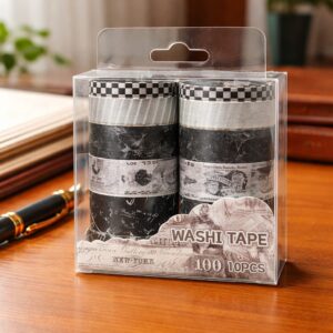 Washi tape 02 - Siyah beyaz 10lu