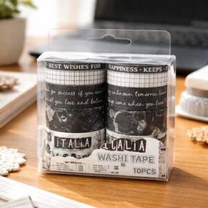 Washi tape 01 - Siyah beyaz 10lu