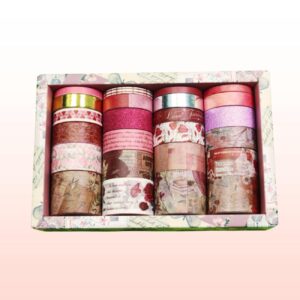 Desenli washi tape-kırmızı pembe