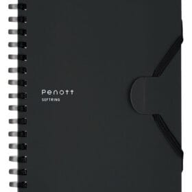 Kokuyo, Soft Ring Notebook, Penott 5mm Grid, B6, 70 Sheets, Black