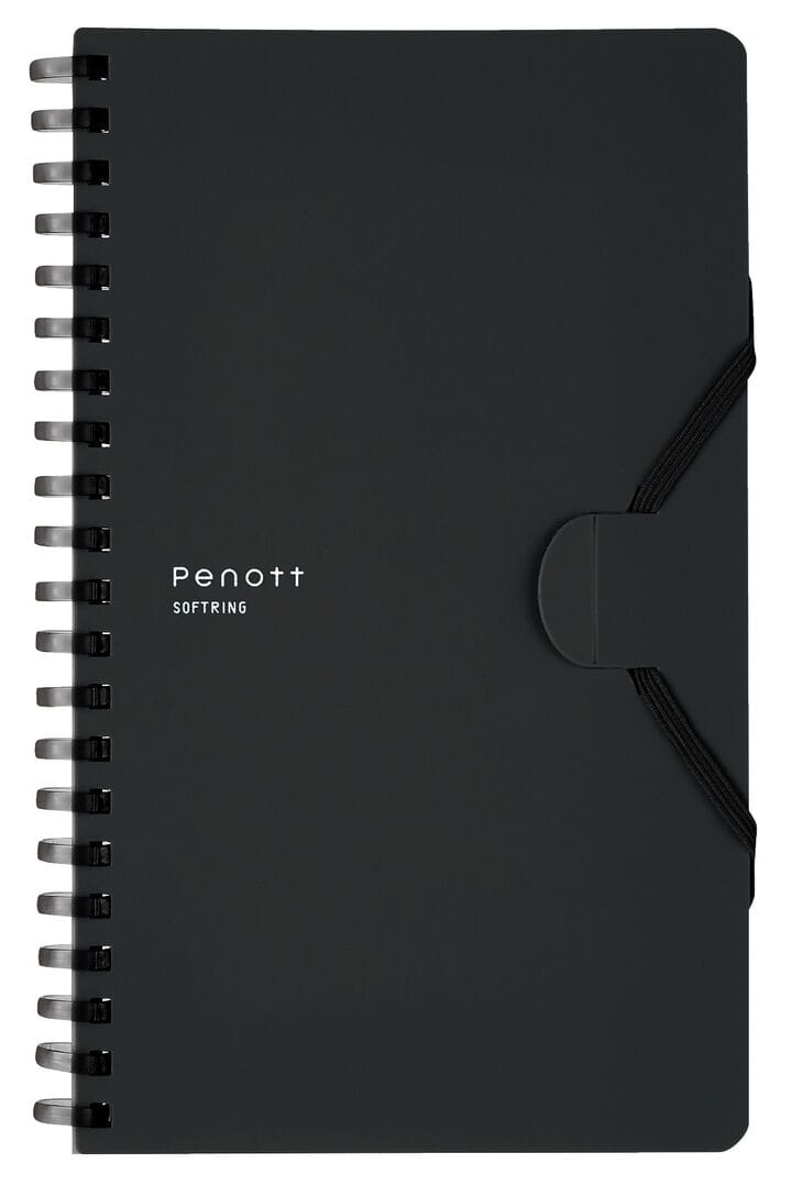 Kokuyo, Soft Ring Notebook, Penott 5mm Grid, B6, 70 Sheets, Black