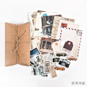 Retro Collection of Special Paper Decoration Journal Materials Sticker Pack, 30pcs