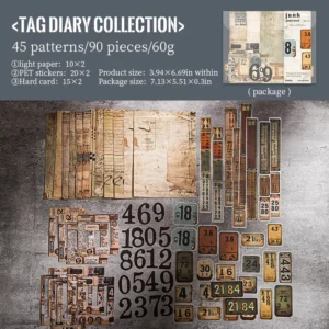 Material Package - Tag Diary Collection Series, 90 pcs