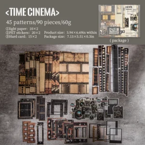 Material Package - Time Collection Series Vintage Wall Film Label, 90 pcs