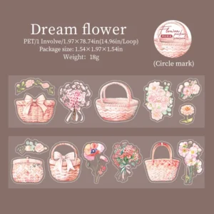 Pet Tape - 50mm*200cm Flower Picking Season Series Vintage Plant Flower Landscape