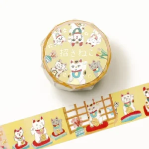 Cozyca Foil-stamped Washi Tape - Beckoning Cat (Maneki Neko)