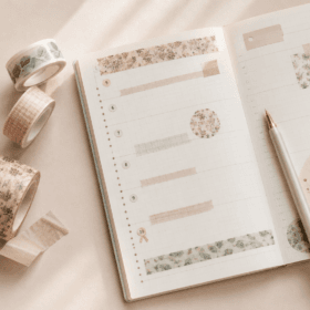 Ajanda süslemede kullanılan desenli washi tape örnekleri