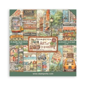 STAMPERİA, Art of Travelling- Scrapbooking Paper Pad 10 sheets cm 30,5x30,5 (12"x12")