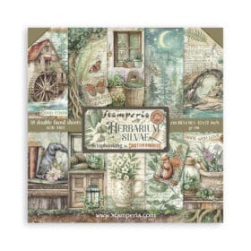 STAMPERİA, Herbarium Silvae-Scrapbooking Paper Pad 10 sheets cm 30,5x30,5 (12"x12")