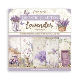 STAMPERİA, Lavender-Scrapbooking Small Pad 10 sheets cm 20,3X20,3 (8"X8")