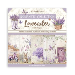 STAMPERİA, Lavender-Scrapbooking Small Pad 10 sheets cm 20,3X20,3 (8"X8")