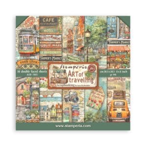 STAMPERİA, Art of Travelling-Scrapbooking Small Pad 10 sheets cm 20,3X20,3 (8"X8")