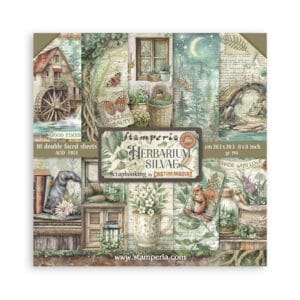 STAMPERİA, Herbarium Silvae-Scrapbooking Small Pad 10 sheets cm 20,3X20,3 (8"X8")
