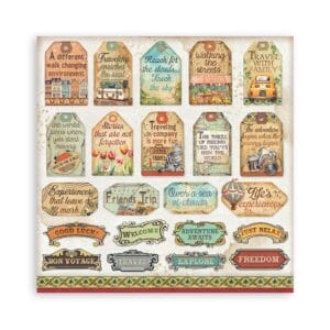Alternative view of STAMPERİA, Art of Travelling- Scrapbooking Paper Pad 10 sheets cm 30,5x30,5 (12"x12")