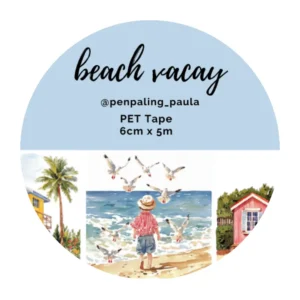 Penpaling Paula, Beach Vacay, Pet Tape, Kendinden Kesimli, 6cmx5m