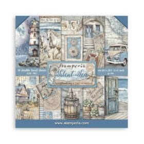 STAMPERİA, Silent Sea- Scrapbooking Small Pad 10 sheets cm 20,3X20,3 (8"X8")