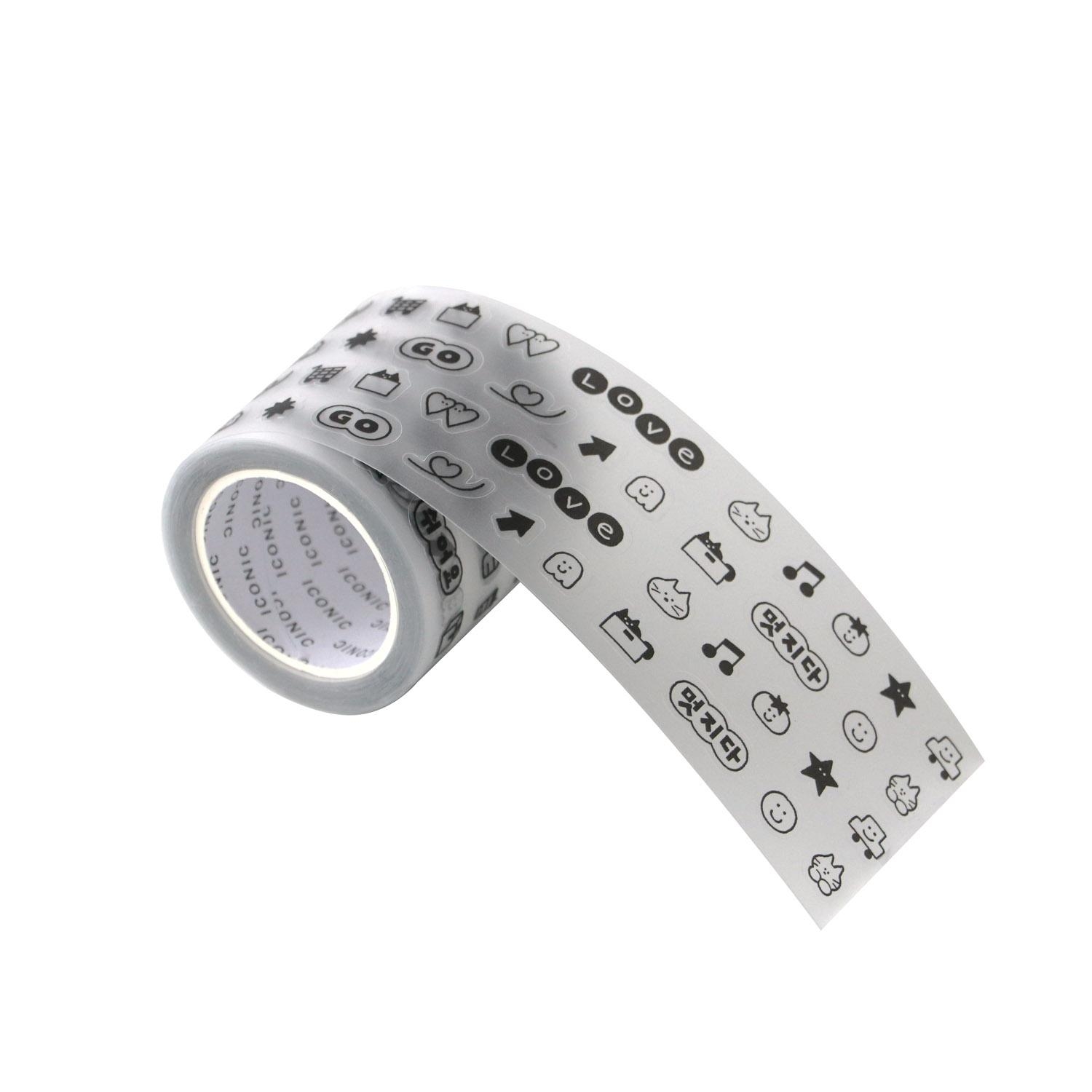 Iconic, Doodle Kiss Cut Tape Deco, 06 Black