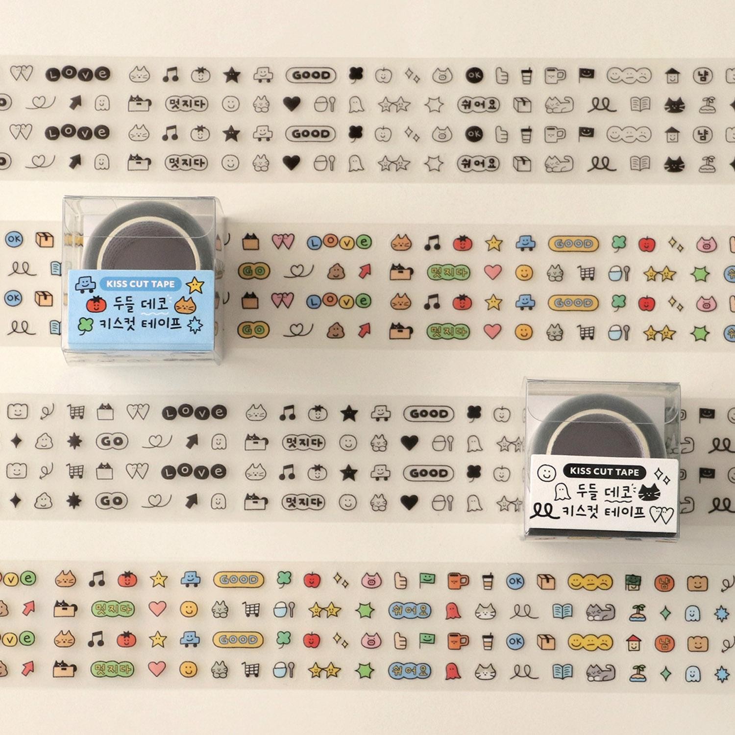 Iconic, Doodle Kiss Cut Tape Deco, 06 Black - Görsel 5