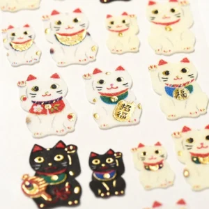 Alternative view of G. C. Press, Flocked stickers - Maneki neko