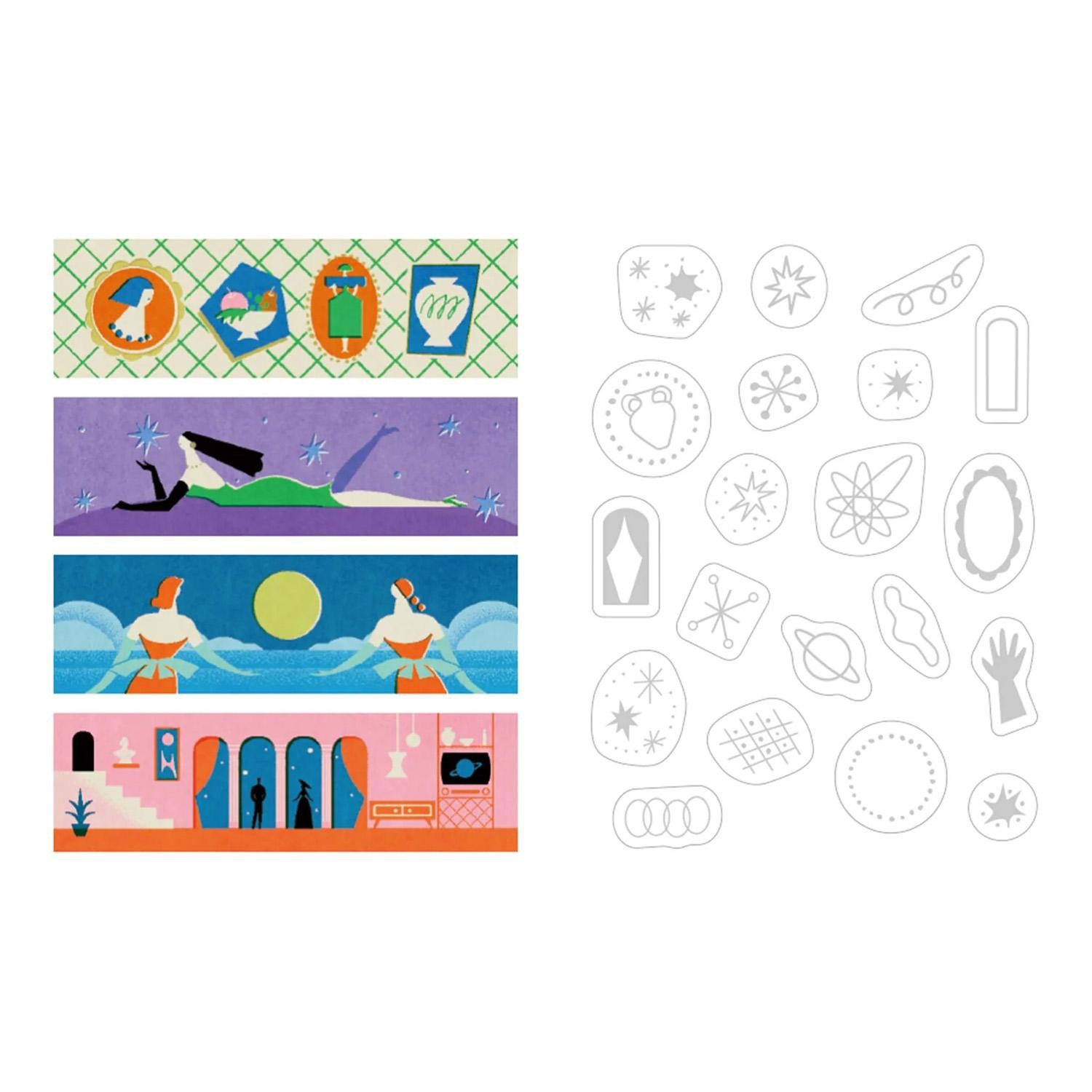 KING JIM, KITTA Collage Washi Tape Planet - Görsel 6