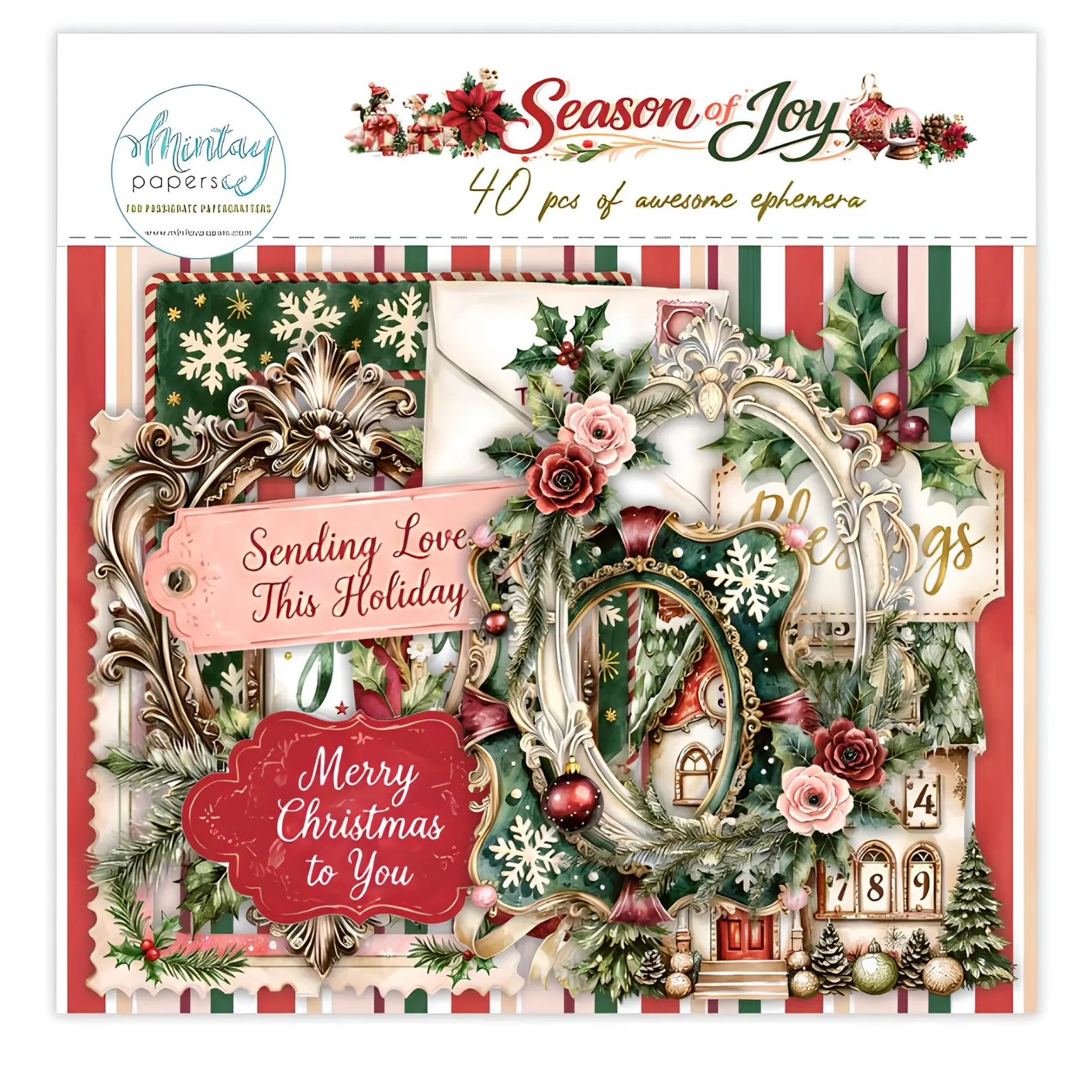 Mintay Papers, Paper Ephemera - Season of Joy, 40 pcs