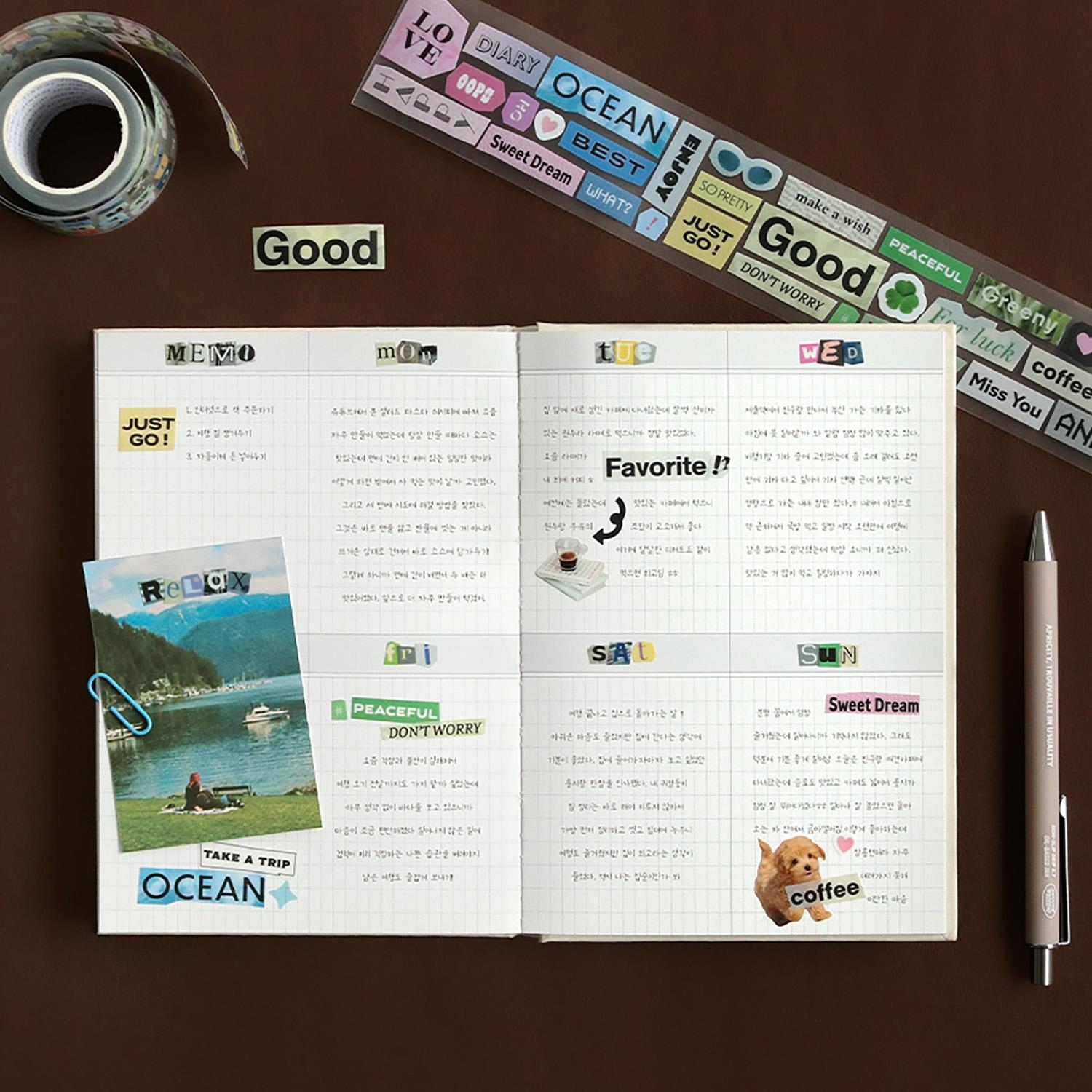 Iconic, Magazine Collage Kiss-cut Tape, 02 Words - Görsel 2