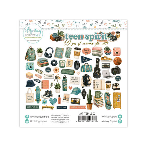 Mintay Papers, Paper Die-Cuts - Teen Spirit, 60 pcs - Görsel 2