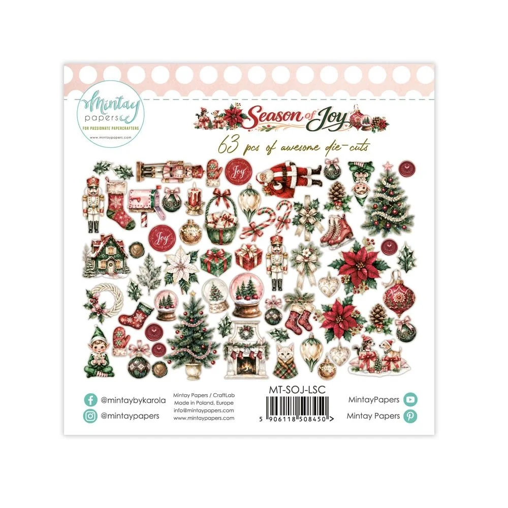 Mintay Papers, Paper Die-Cuts - Season of Joy, 63 pcs - Görsel 2