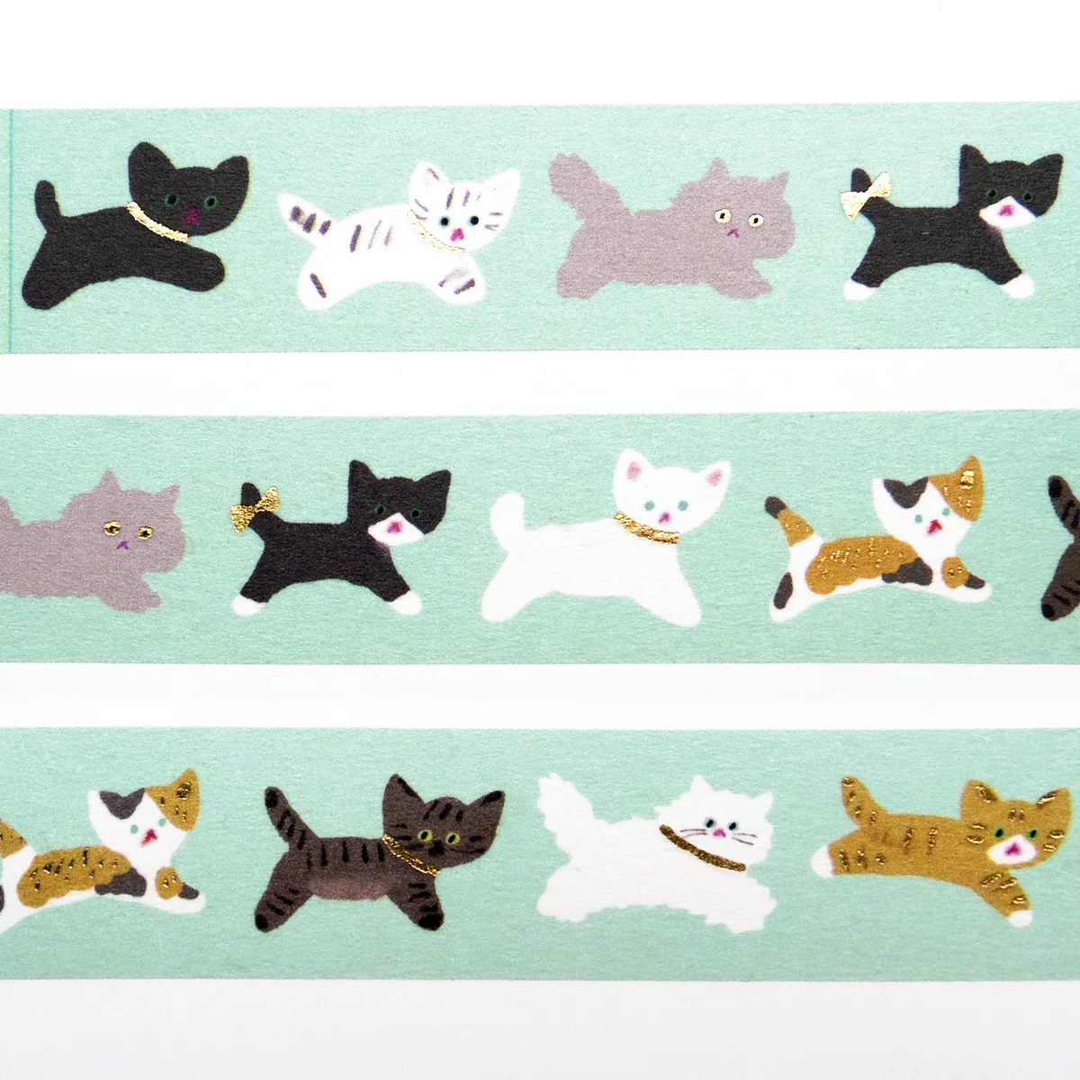 Cozyca Products, Washi Tape with Gold Details – CAT WALK by Reiko Tada - Görsel 3